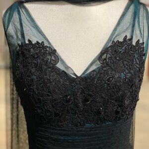 Vintage teal black dress NWT